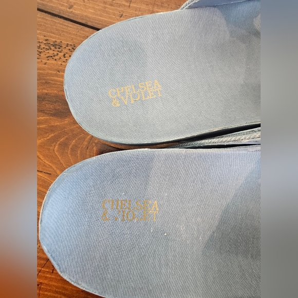 Chelsea & Violet Denim Blue Clogs/Mules W/Gold Buckles. Women's Size 9 NWOB - Picture 7 of 8